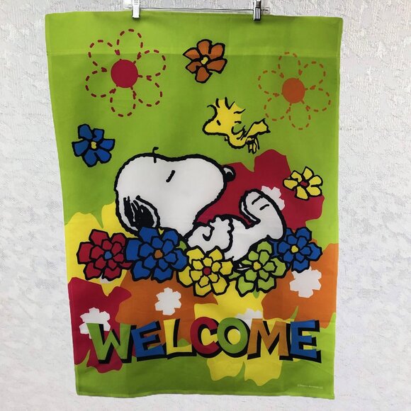 Art Reflections Snoopy and Woodstock “WELCOME” Indoor/Outdoor Flag 28”x40” - Picture 1 of 7